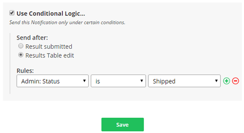 Formsite Admin item conditional logic