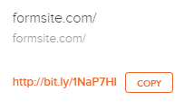 Formsite Custom URL Bit.ly