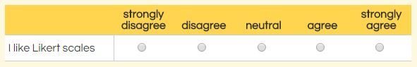 Formsite Likert matrix item