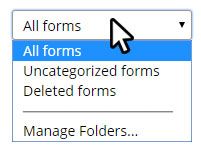 Formsite features form folders
