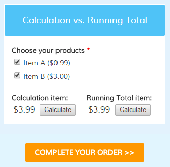 Formsite Order Form Total