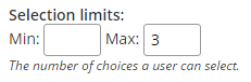 Formsite answer limits checkbox item