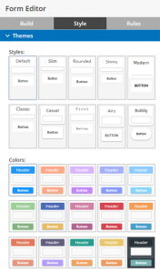 Formsite release styles themes colors