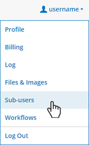 Formsite sub-users menu