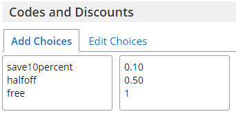 Discount Codes Feature for Online Order Forms