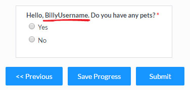 Formsite piping username