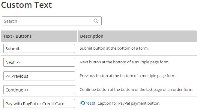 Formsite custom text paypal button