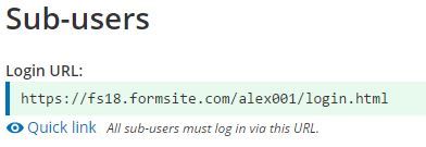 Formsite Share Sub-user login