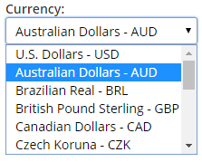 Formsite currency payment settings