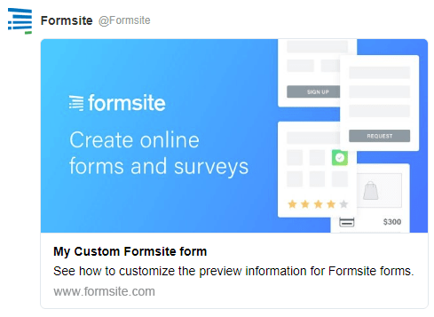 Customize the Link Preview for Formsite Forms - Formsite