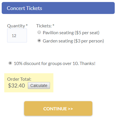 Formsite order form rules