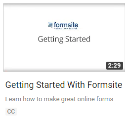 Formsite new help YouTube video