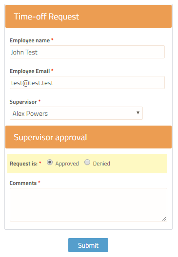 Formsite updating results approval