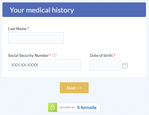 Formsite encryption medical information