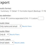 Formsite send bulk email export results
