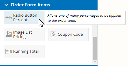 Formsite add transaction fees radio button percent