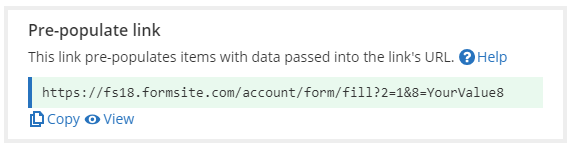 Formsite email forms Pre-populate link