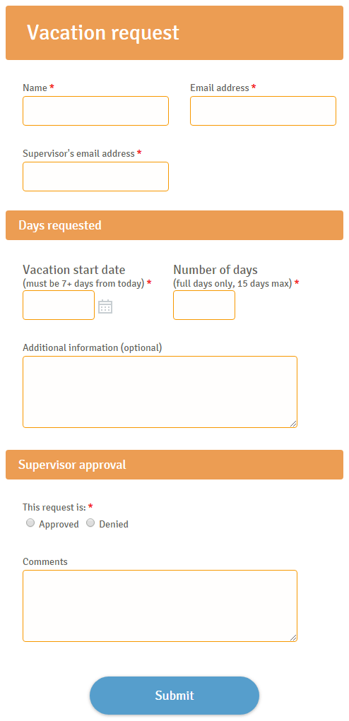 Formsite approval workflow