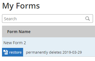 Formsite deleted forms restore