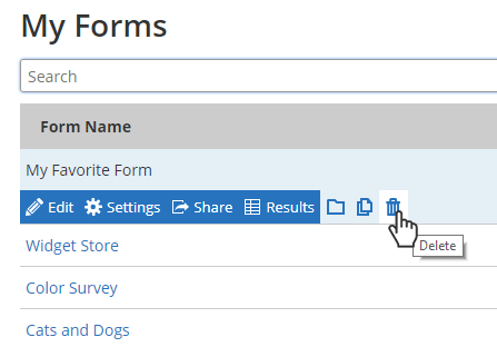 Formsite deleted forms