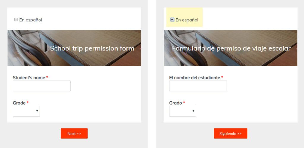 Formsite multilingual forms
