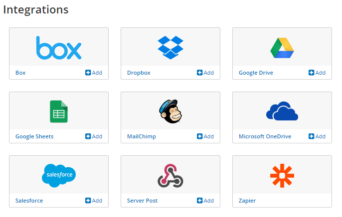 Formsite spring cleaning integrations