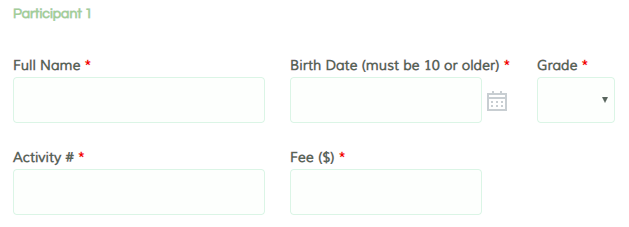 Formsite registration form templates contact