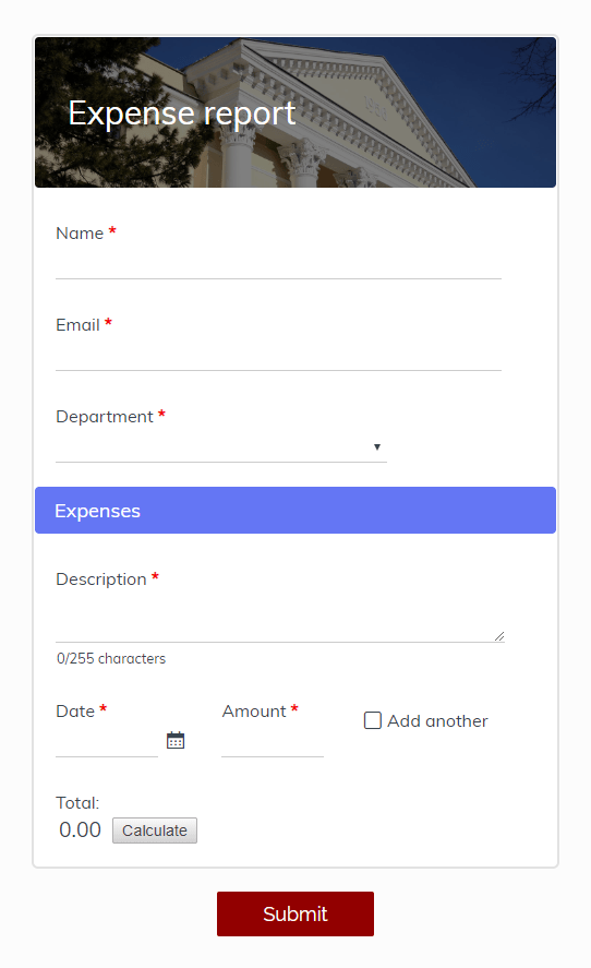 Formsite productivity enhancements sample