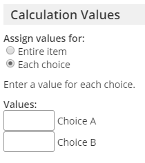 Formsite assign scores options
