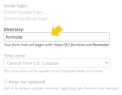 Formsite form url account directory