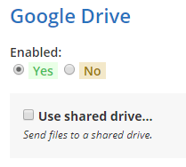 Formsite G Suite Shared Drive enable
