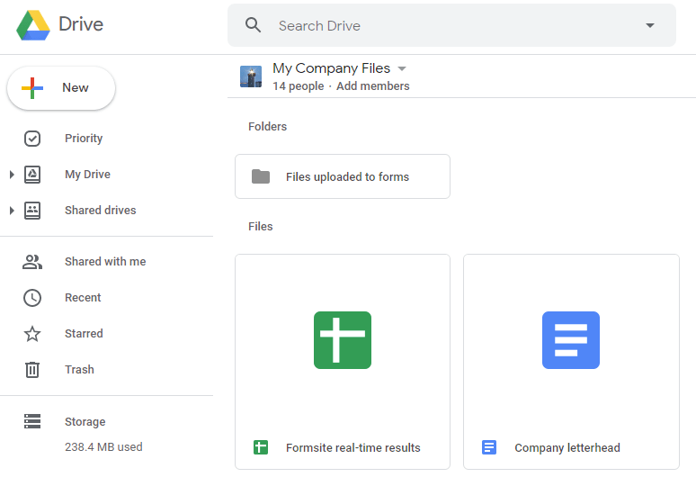 Formsite G Suite Shared Drive