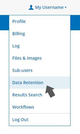 Formsite data retention menu