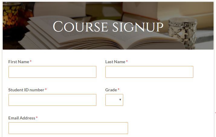 Formsite education form templates