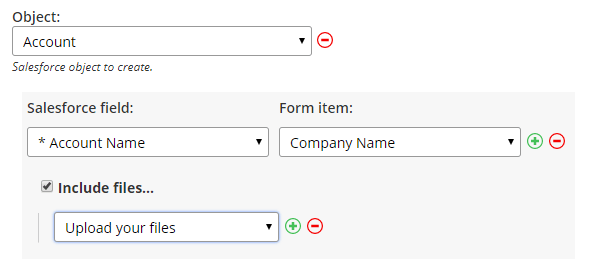 Formsite send files to Salesforce settings