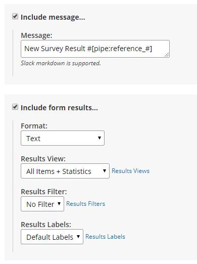 Formsite Slack integration settings