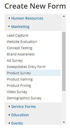 Formsite survey templates new form
