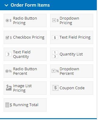 Formsite order form templates items