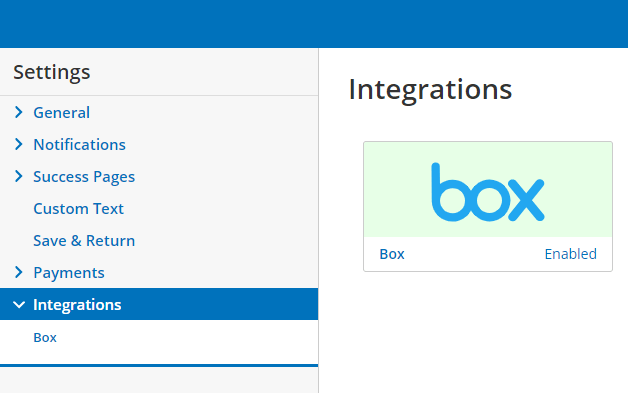 Formsite send results documents to Box integration