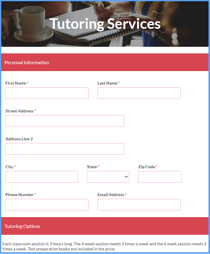 Recurring Services Order Form Template | Formsite