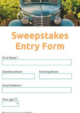 Sweepstakes Forms & Contest Entry Form Template | Formsite