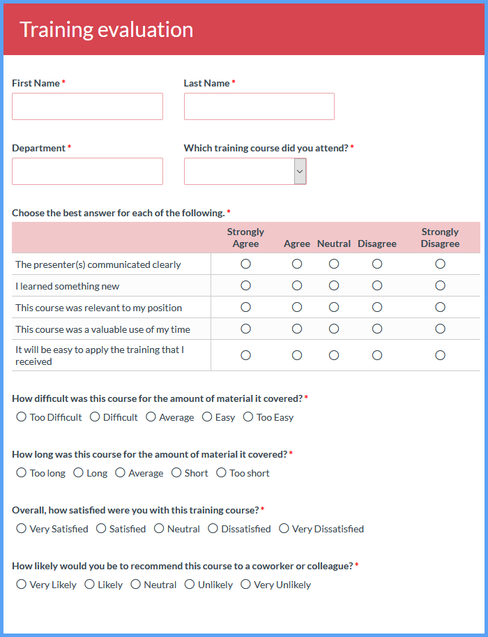 Training Evaluation Form Anti Vuvuzela