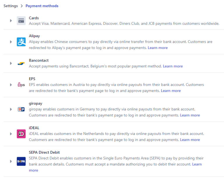 Stripe Payment Methods For Global Customers - Formsite