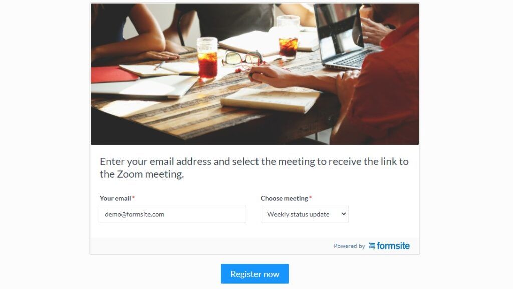 Formsite Zoom meetings