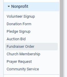Formsite fundraising template