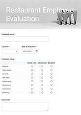 Restaurant Employee Evaluation Form Template Formsite