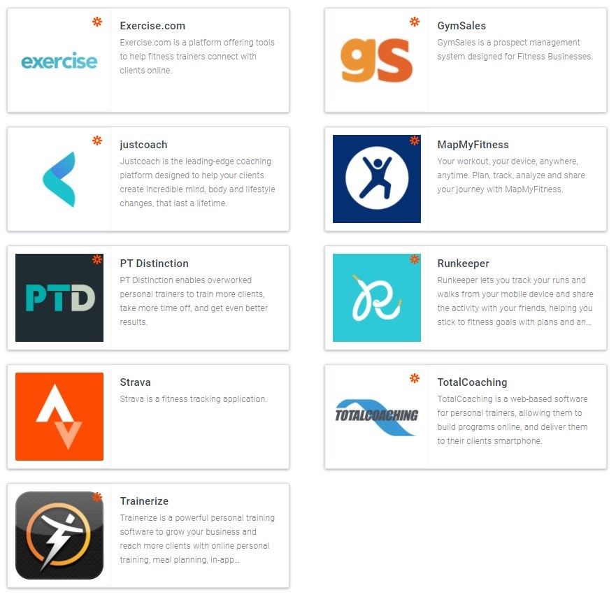 Formsite fitness integrations