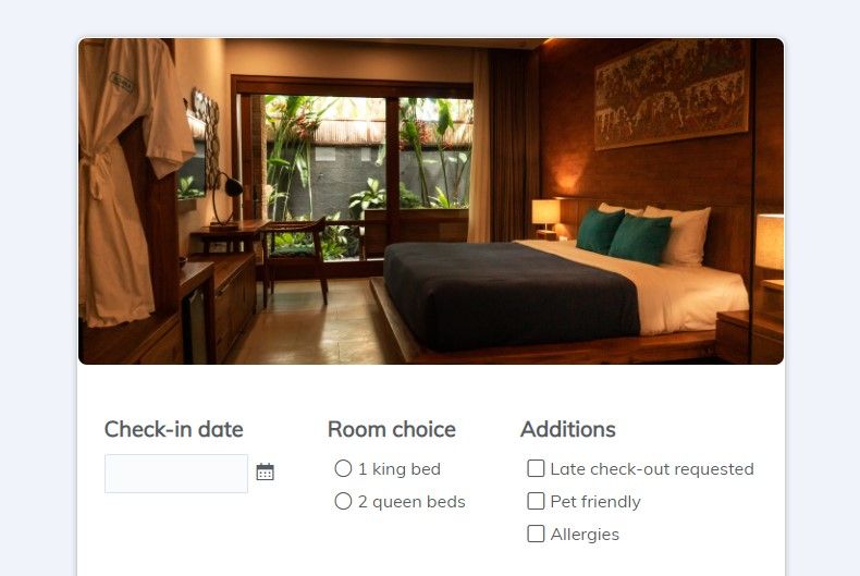 Formsite hotel reservation form example