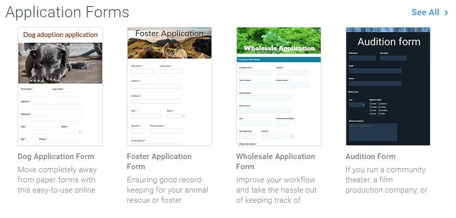 Application Form Templates