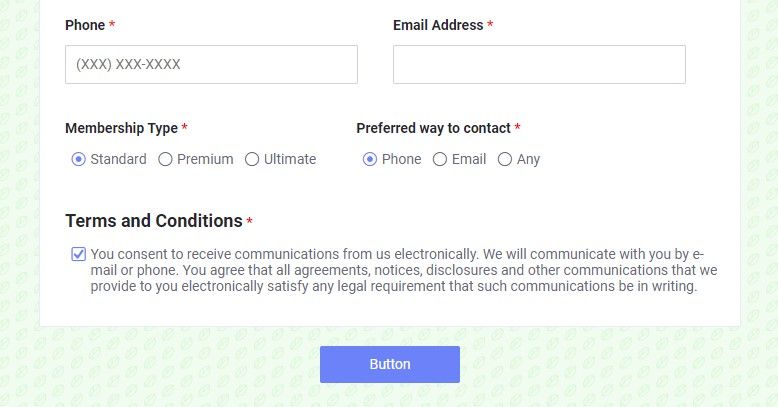 Formsite registration form style